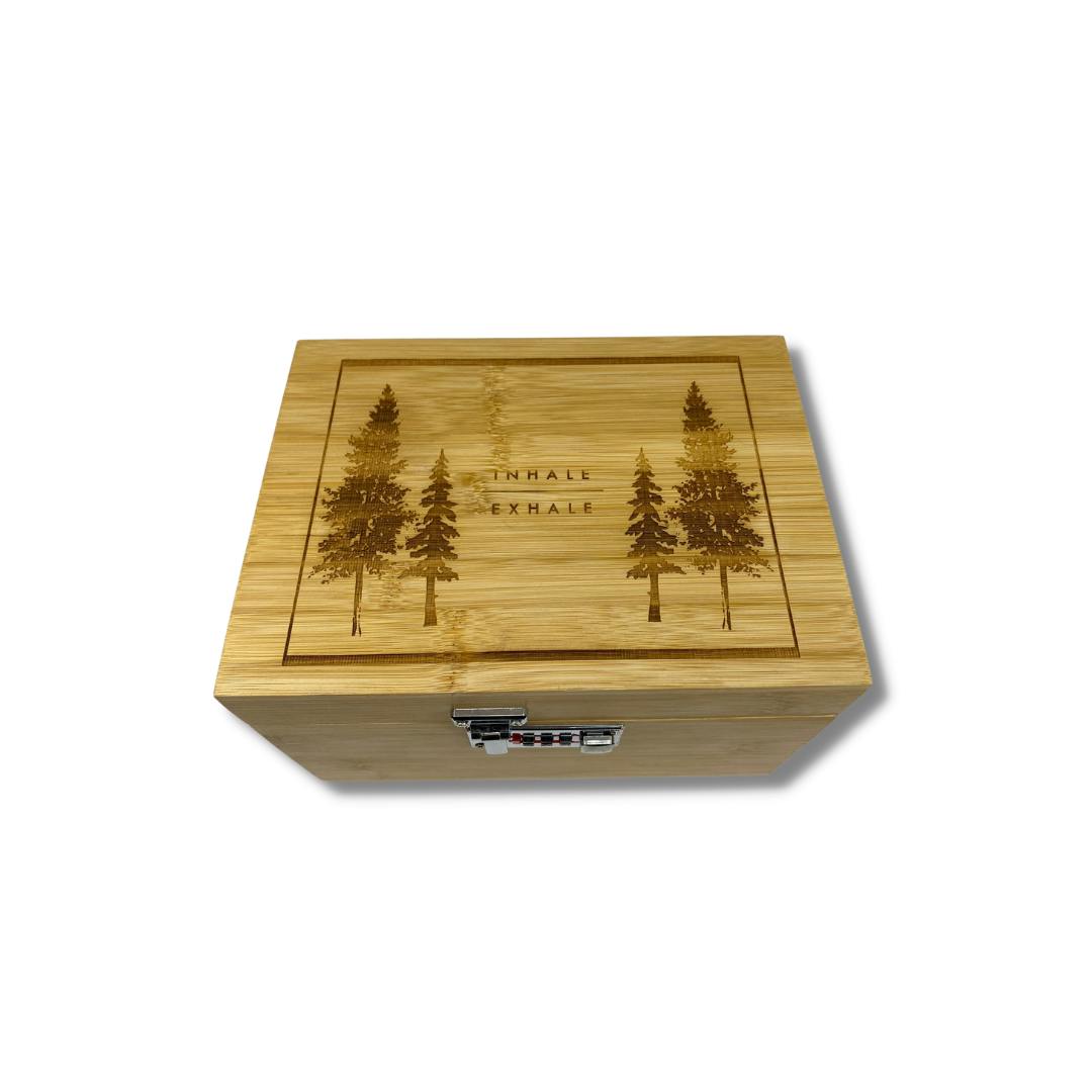 Bzz Box - Large Bamboo Stash Box - Inhale | Exhale