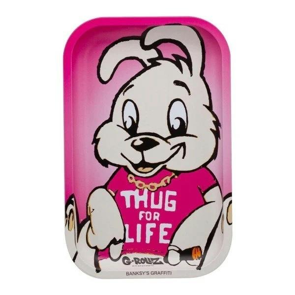 G-Rollz - Metal Rolling Tray - Small - Banksy's Graffiti Thug For Life