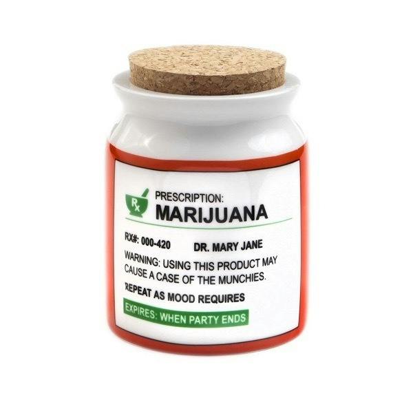 Ceramic Storage Stash Jar - "Prescription"