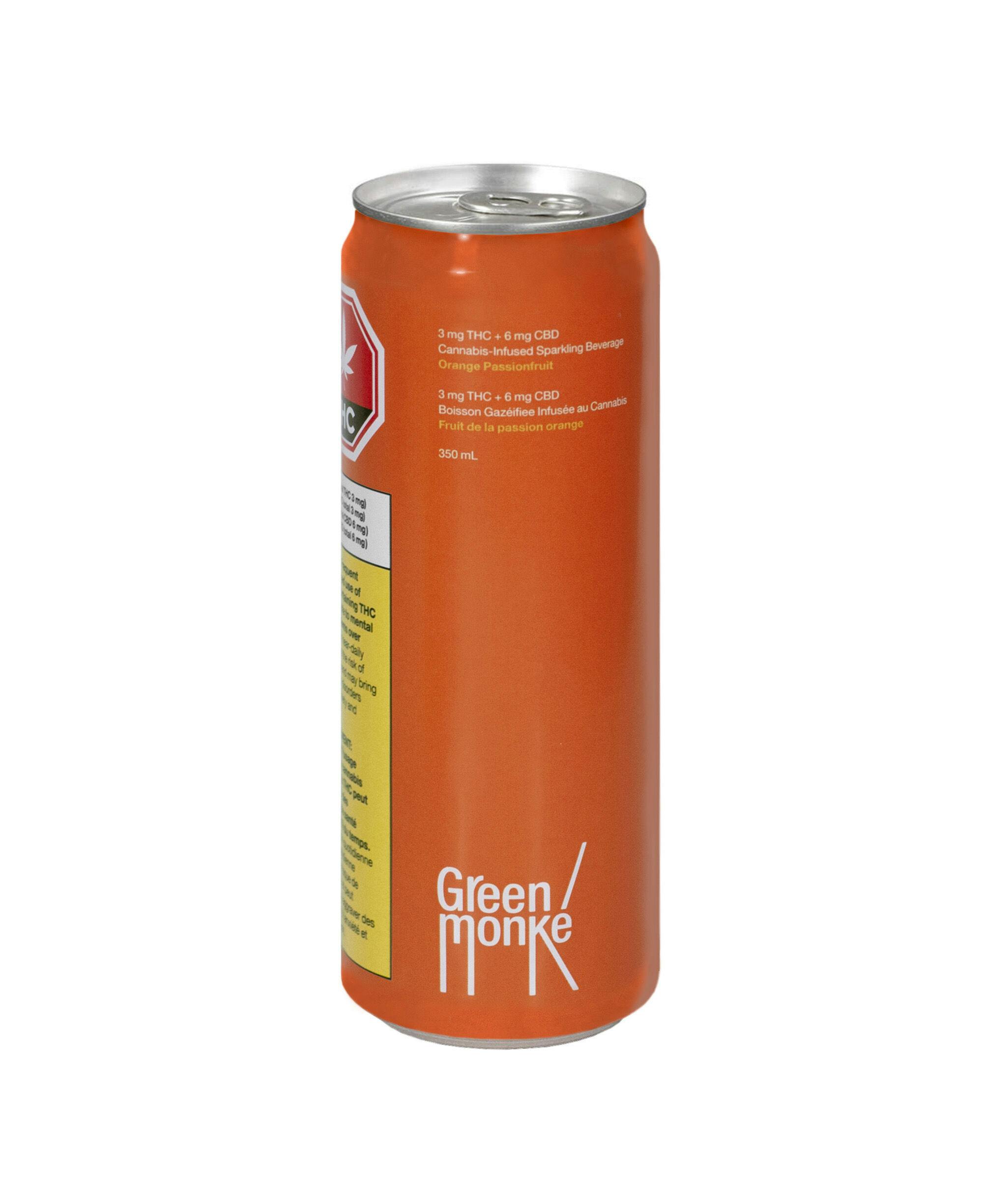 Green Monké - Orange Passionfruit 1:1 CBD Sparkling Beverage - 350mL