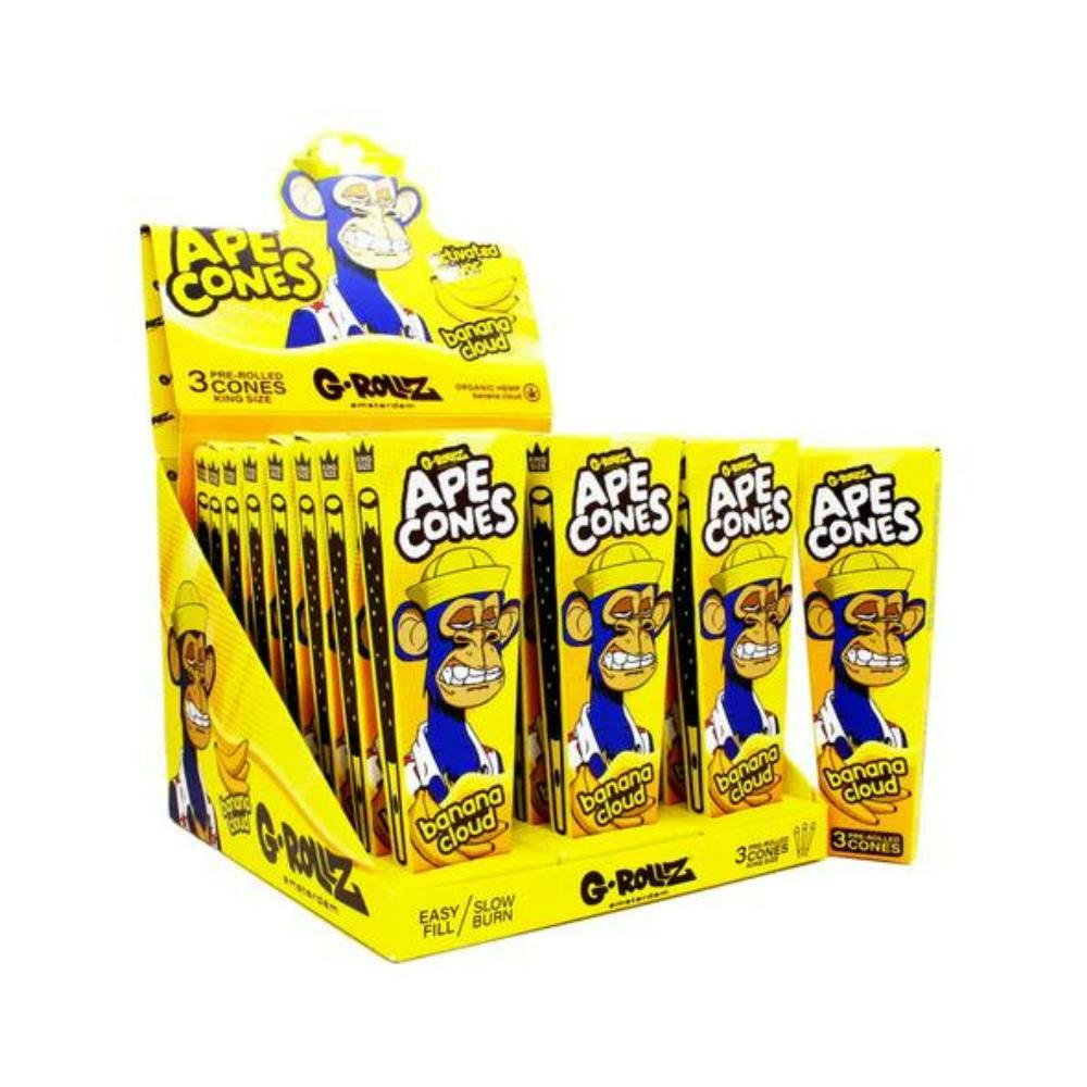 Ape Cones by G-Rollz - Banana Cloud King Size Cones - 3pk