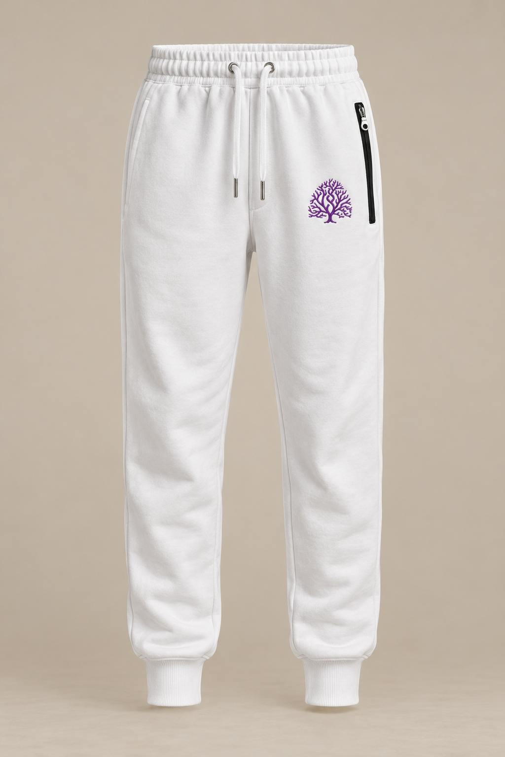 Purple Tree Sweatpants - White - Large