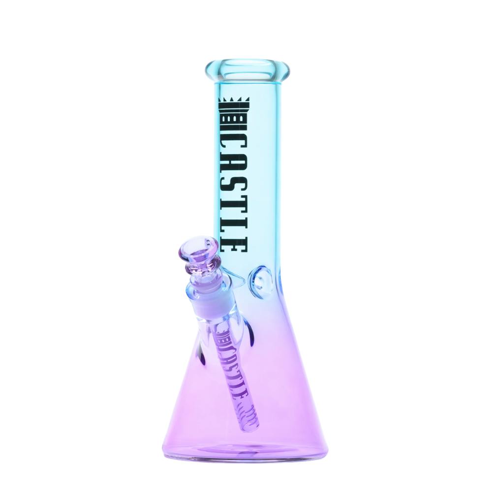 Castle Glassworks - 12" Electroplated Beaker Bong - Red