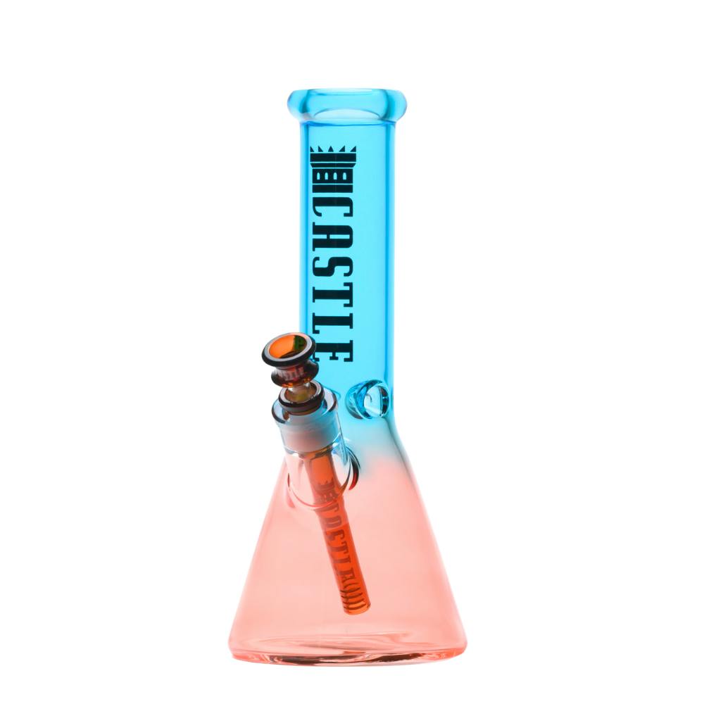 Castle Glassworks - 12" Electroplated Beaker Bong - Blue