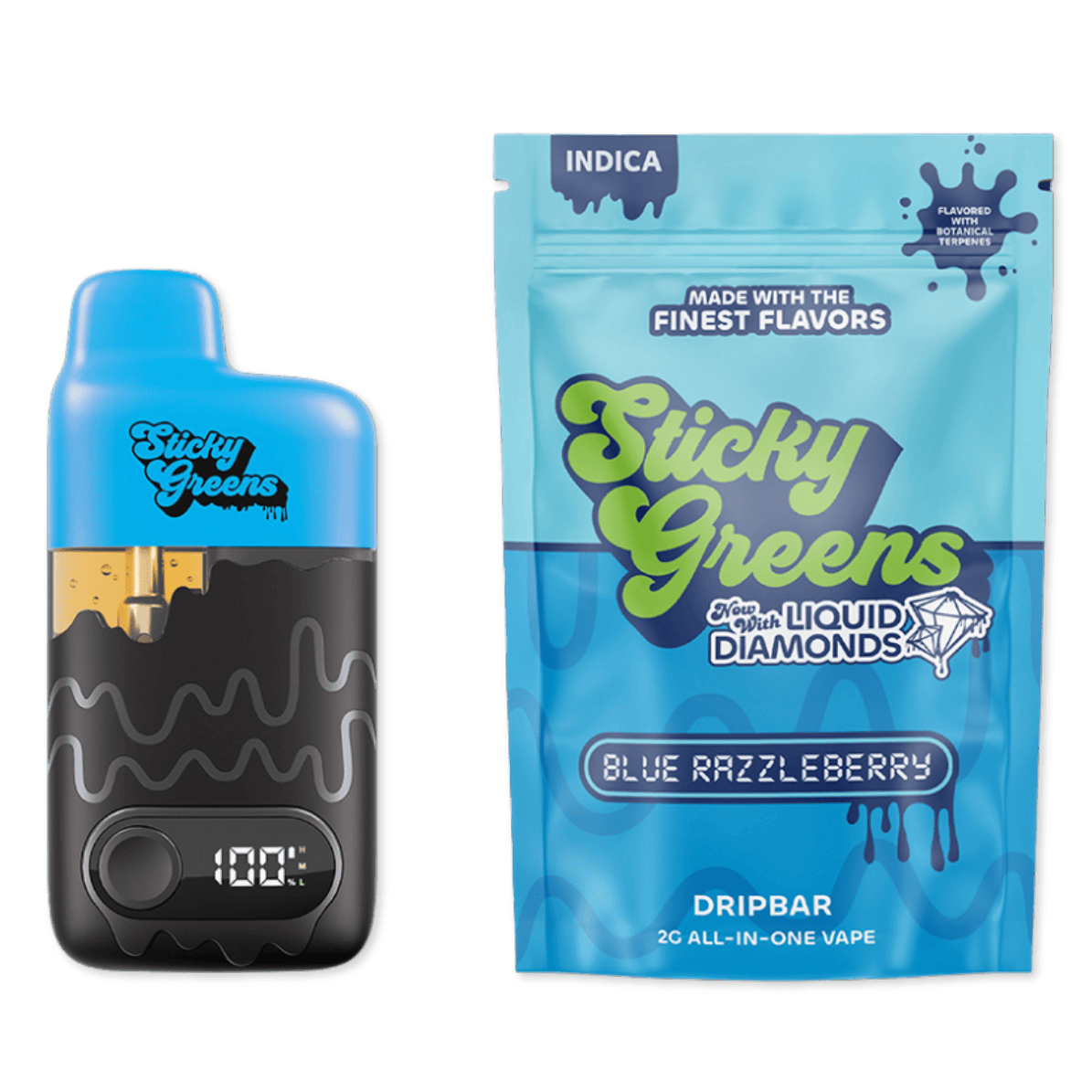 DISPOSABLE | LIQUID DIAMONDS | DRIP BAR | BLUE RAZZLEBERRY | 2G