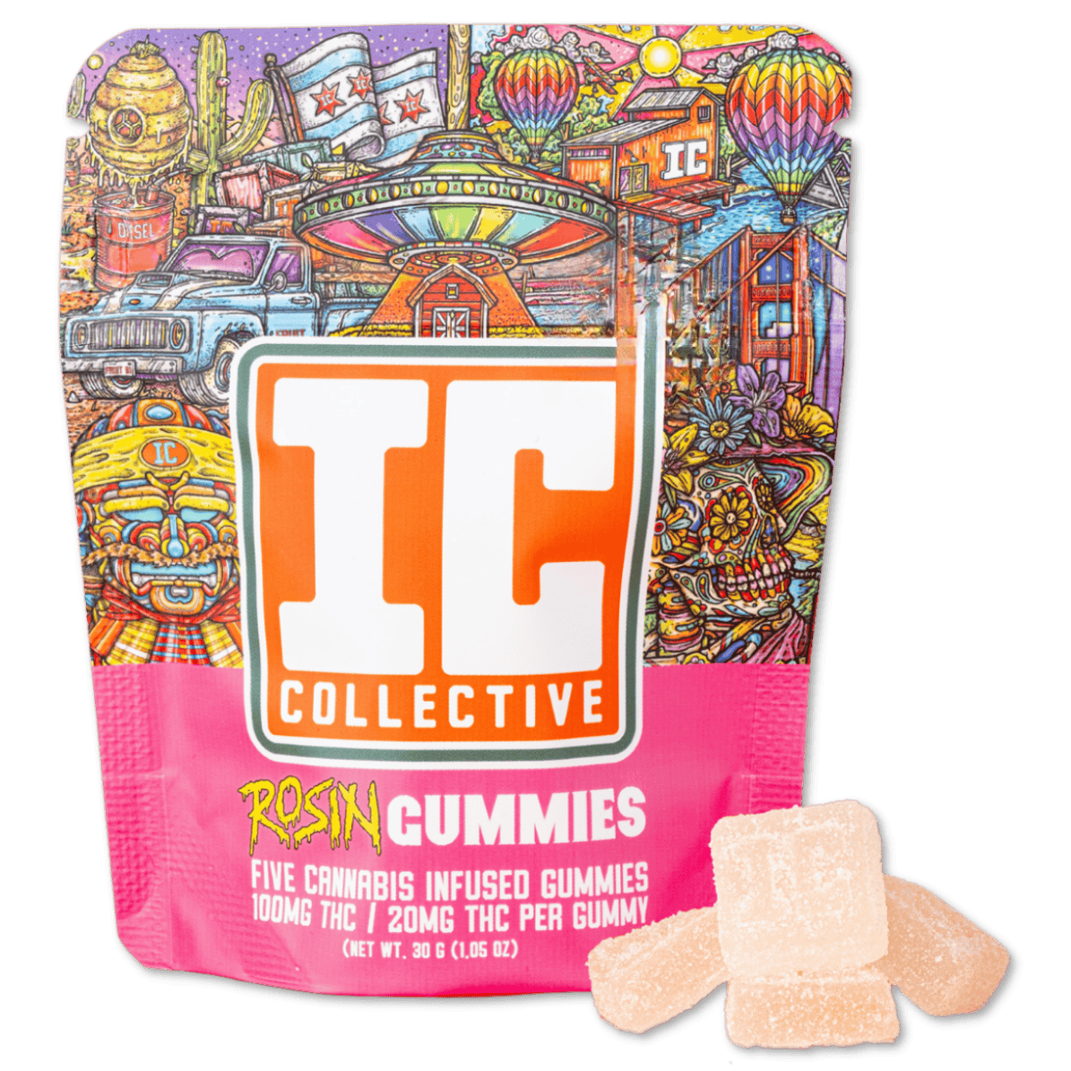 GUMMY | LIVE ROSIN | RAINBOW PEBBLES | 100MG | 5PK