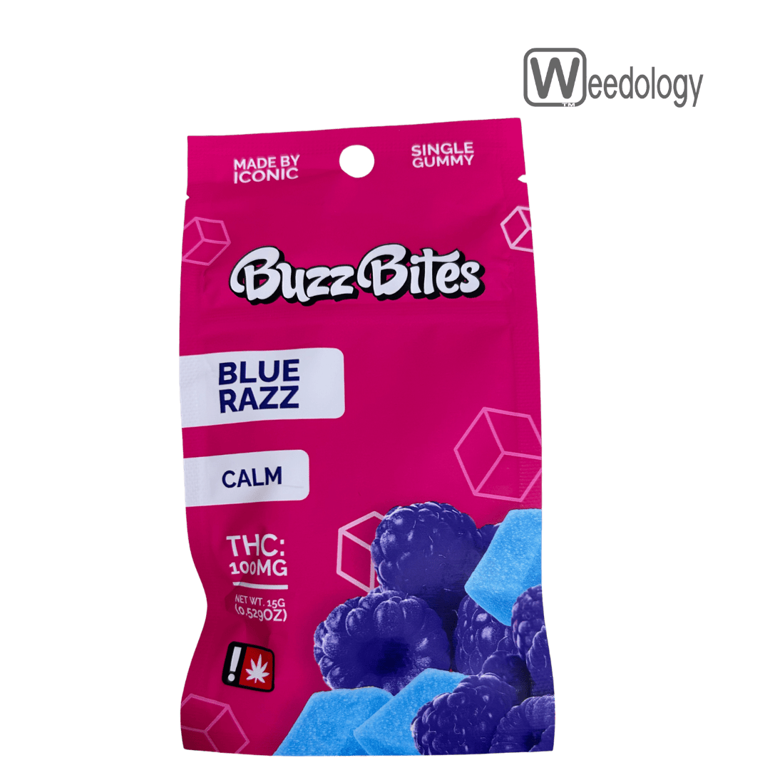 Buzz Bites BLUE RAZZ 100mg Gummy