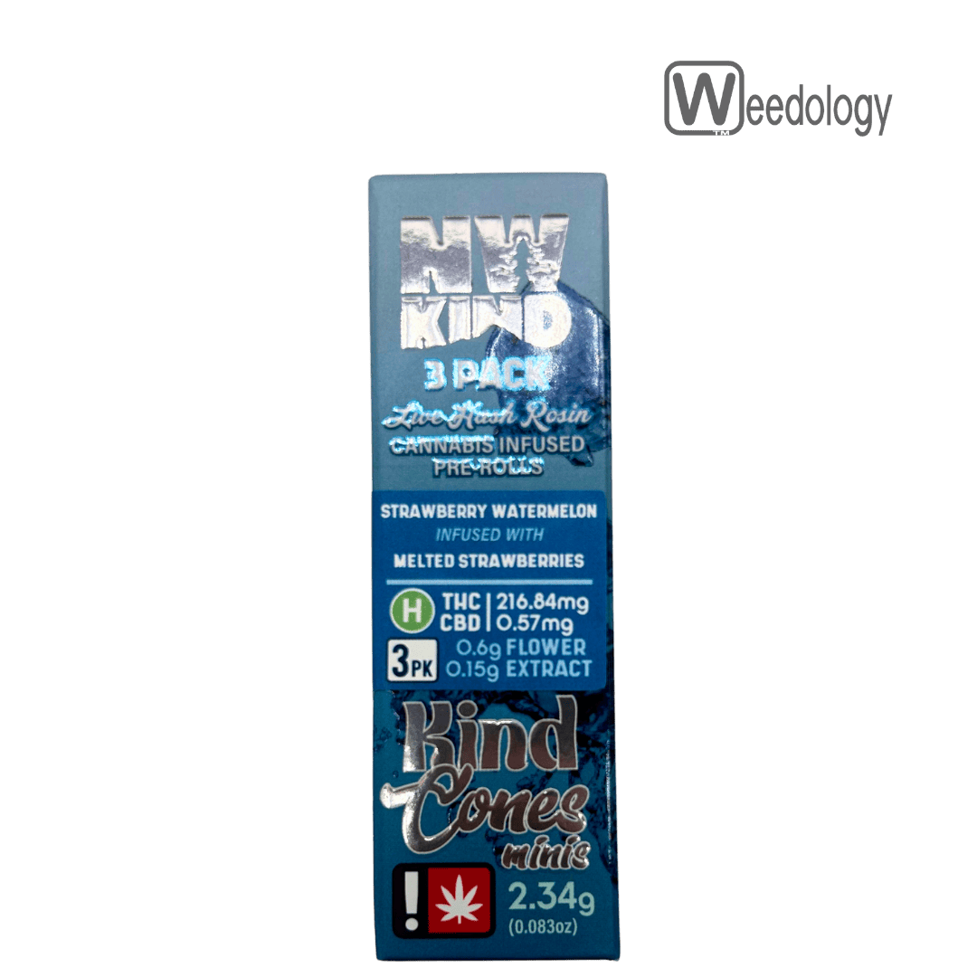 NW KIND 3pk STRAWBERRY WATERMELON x MELTED STRAWBERRIES 0.75g Live Rosin Infused Pre-Rolls