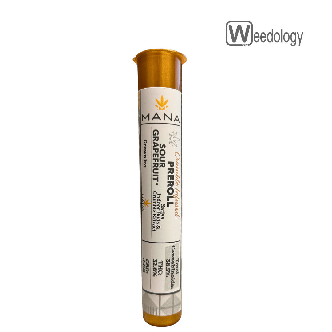 Mana Extracts 1g SOUR GRAPEFRUIT Crumble Infused Pre-Roll