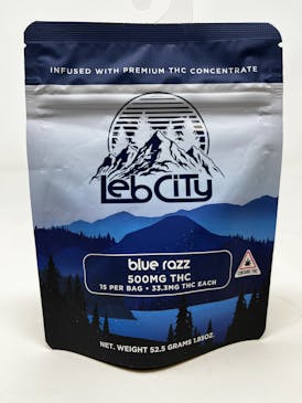 Leb City Blue Razz 500mg Gummies