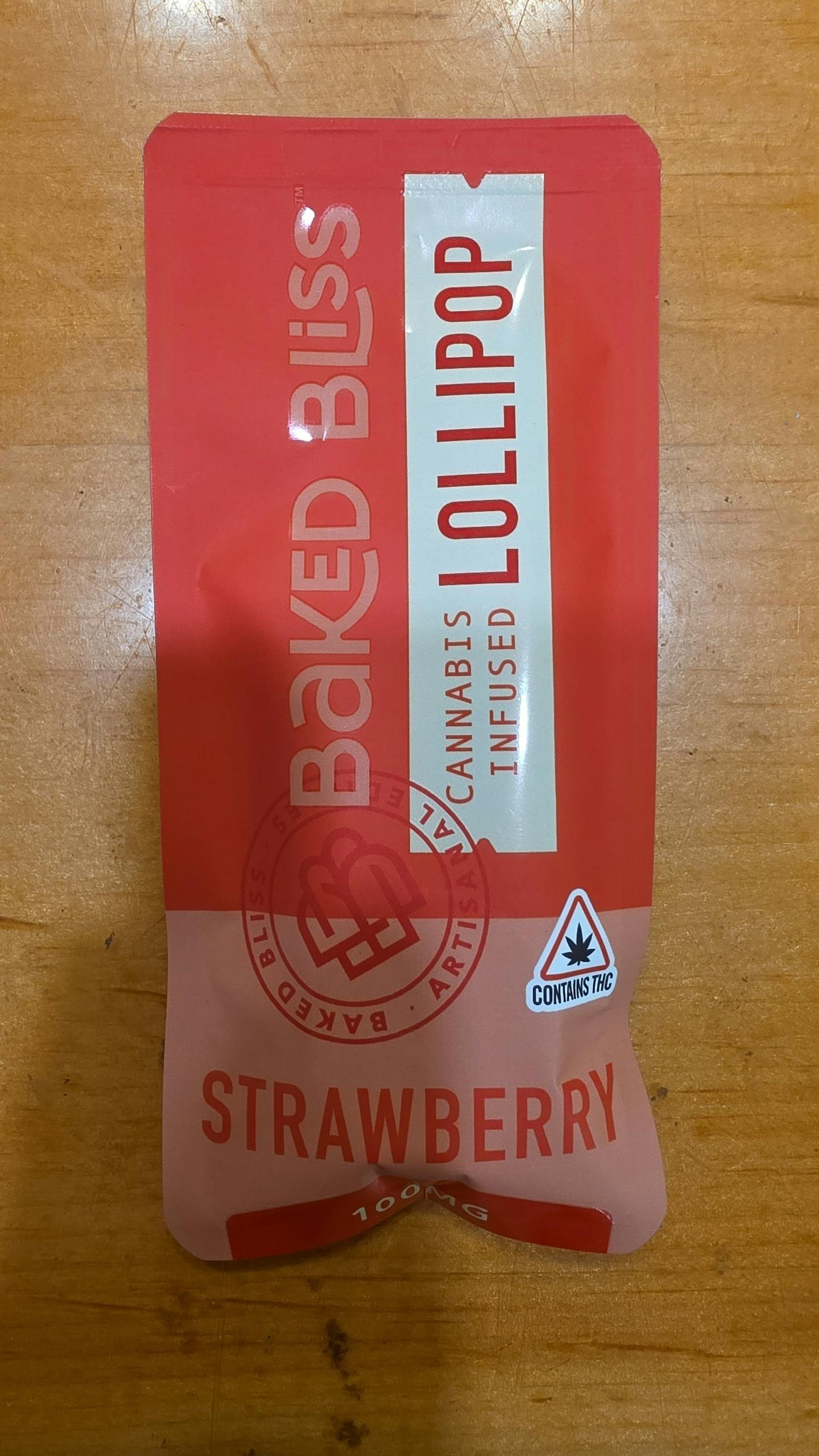 Strawberry 100 Mg Baked Bliss Lolipop at Amber Horizons