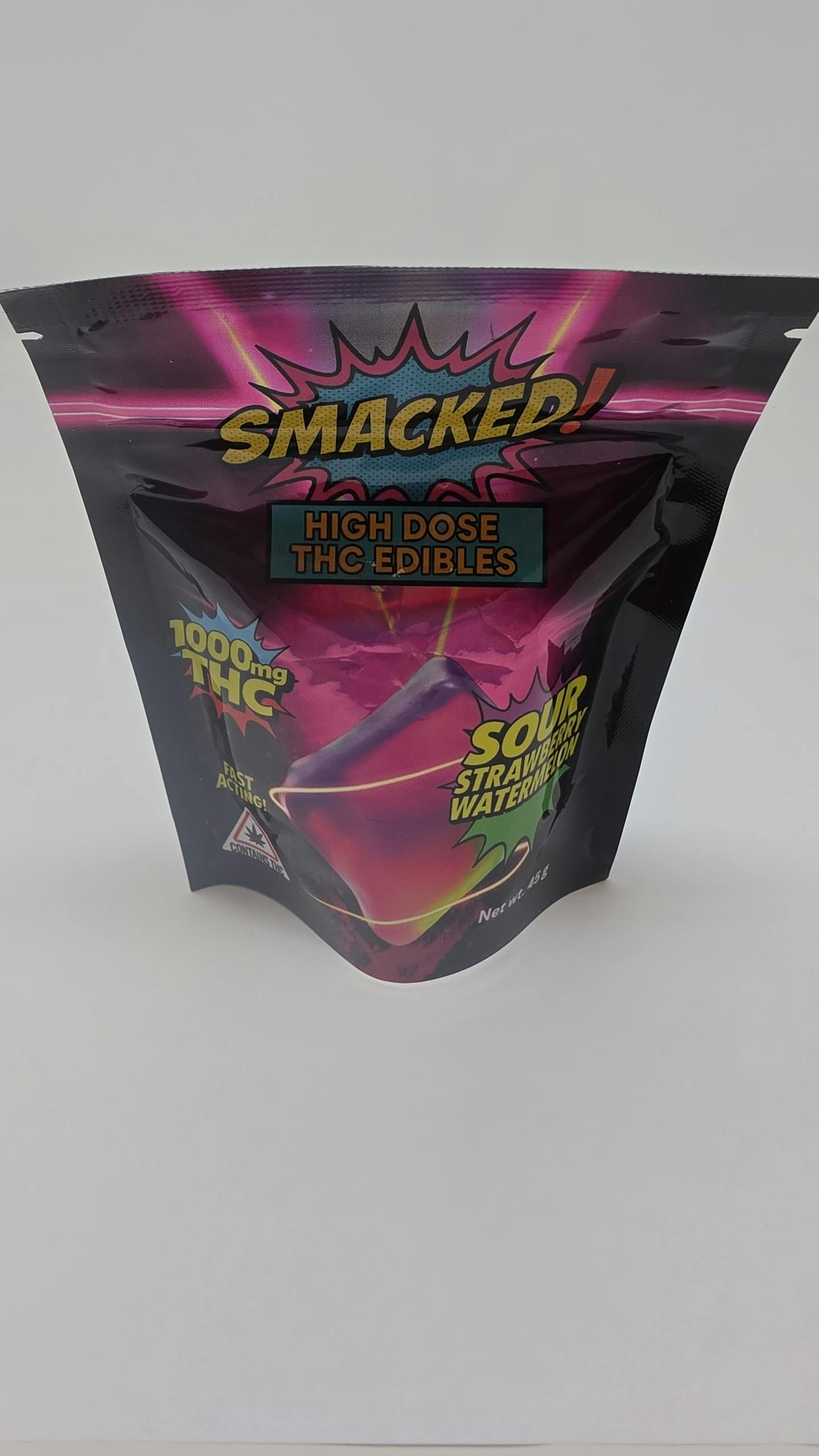 Smacked Sour Strawberry Watermelon 1000mg Gummies