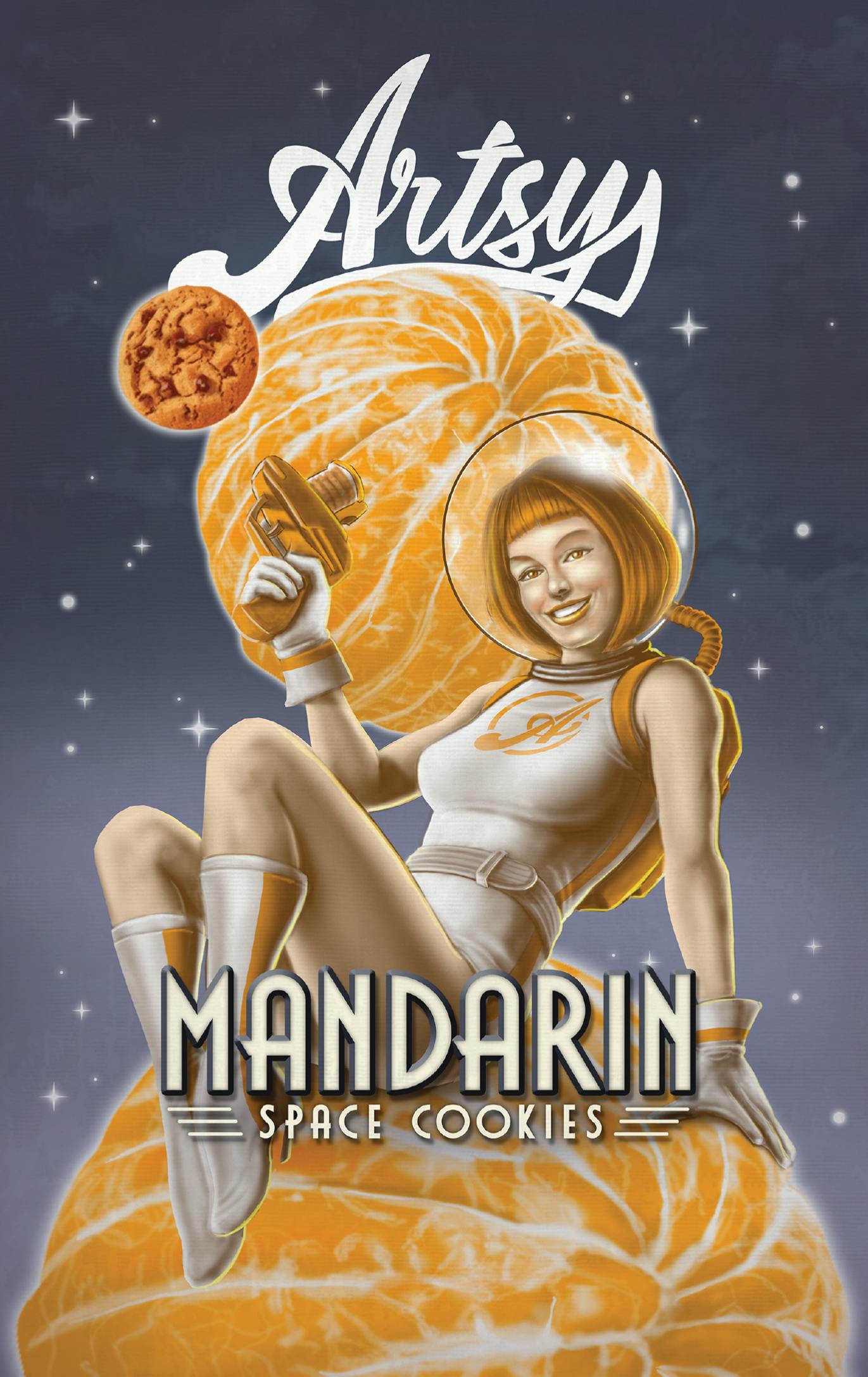 Artsy Mandarin Space Cookies Pre Packed 1/8th