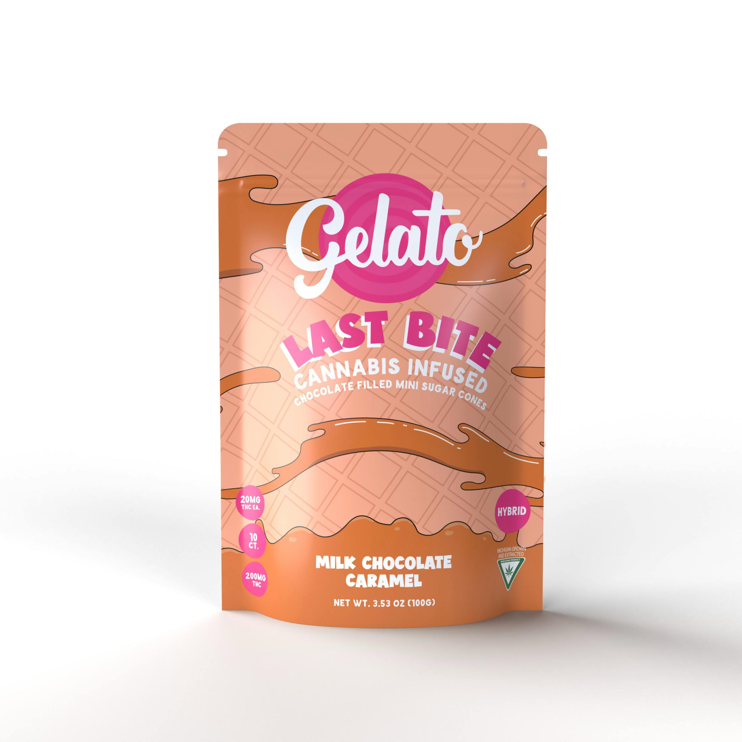 Gelato - Milk Chocolate Caramel Last Bite Chocolate Cones 200mg