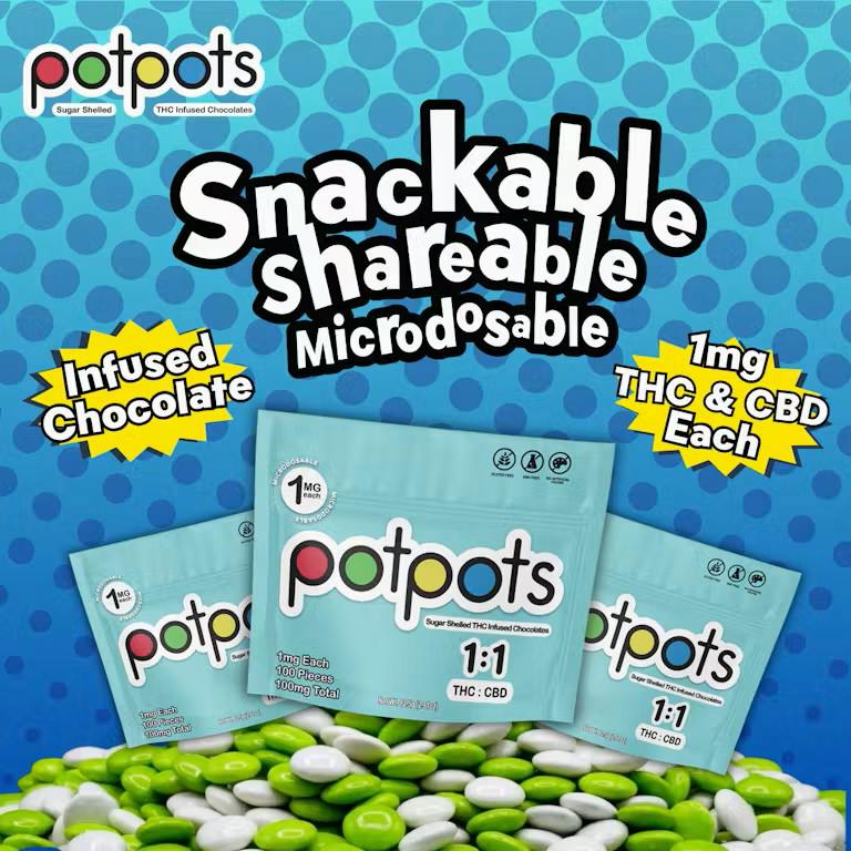 PotPots - Candy Coated Chocolate 1:1 THC:CBD 100mg