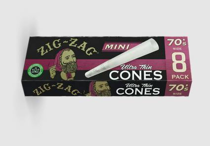 Zig Zag - Mini Cones Ultra Thin 70’s 8pk