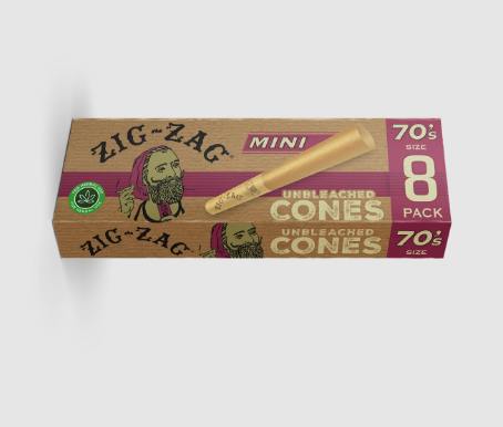 Zig Zag - Mini Cones Unbleached 70’s 8pk