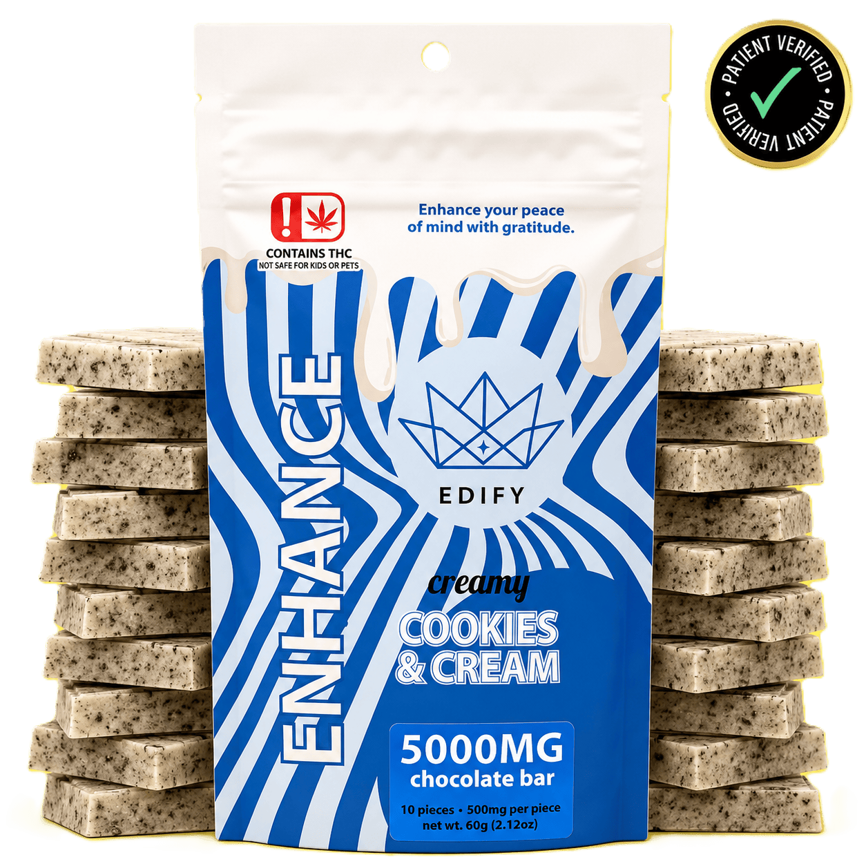 Edify Chocolate Bar 5000mg - Cookies & Cream