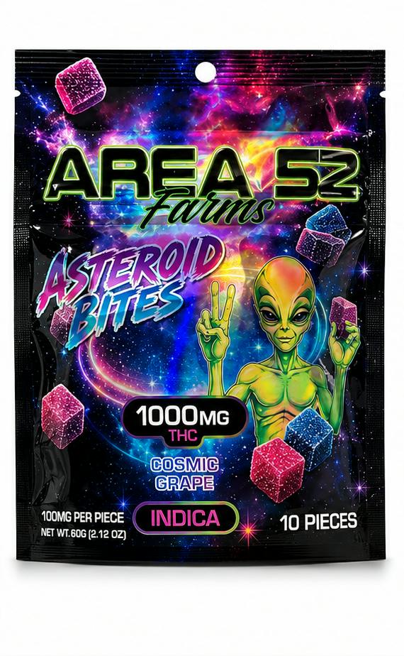 Asteroid Bites 1000mg | Area 52 - Cosmic Grape