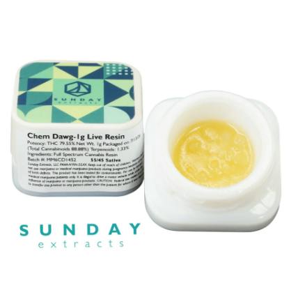 Sunday 1G Live Resin - Chem Dawg