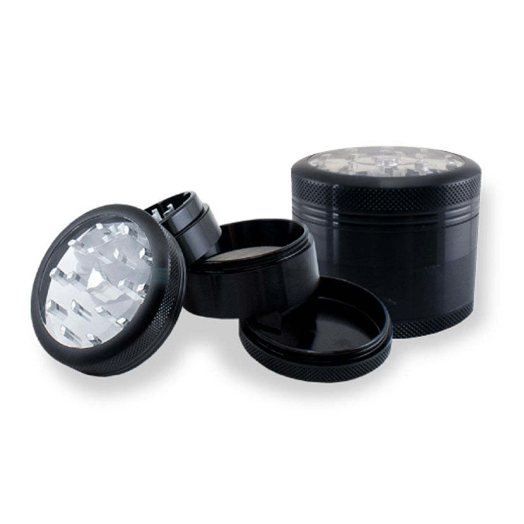 Hammercraft Clear Top 4pc Grinder W/Pollinator 2.2" - Black