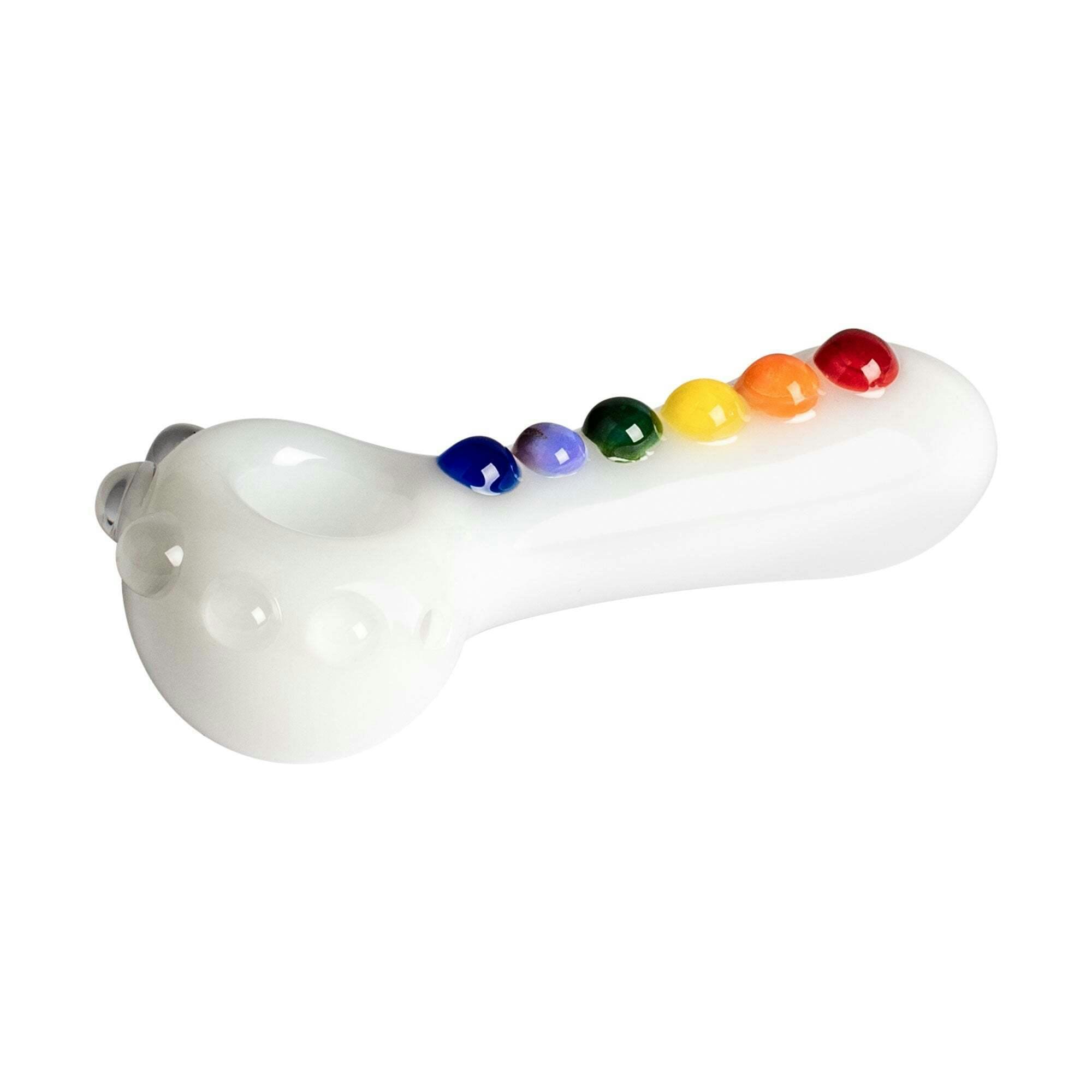 *BDA* Red Eye Glass 4" White Gumdrops Pipe