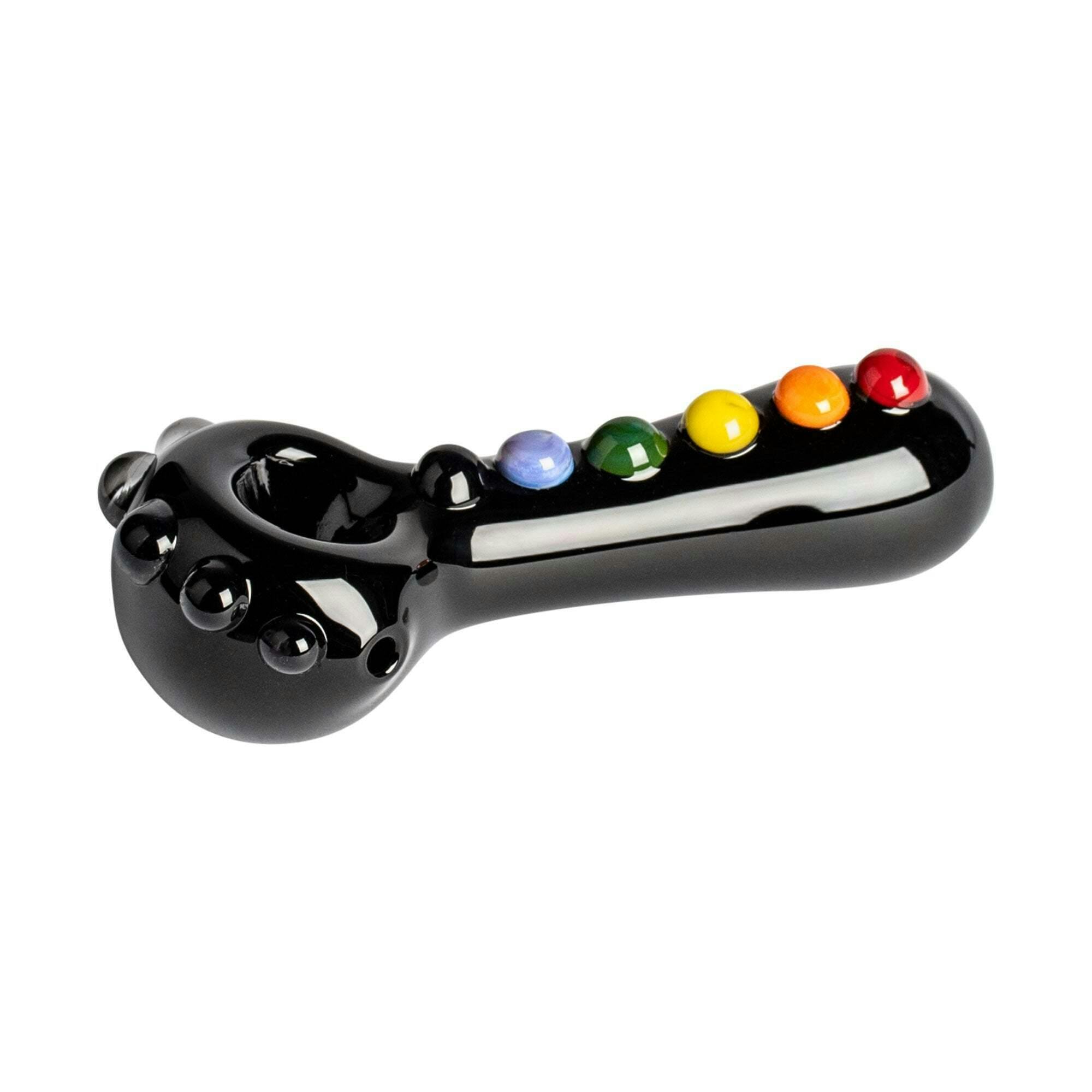 *BDA* Red Eye Glass 4" Black Gumdrops Pipe