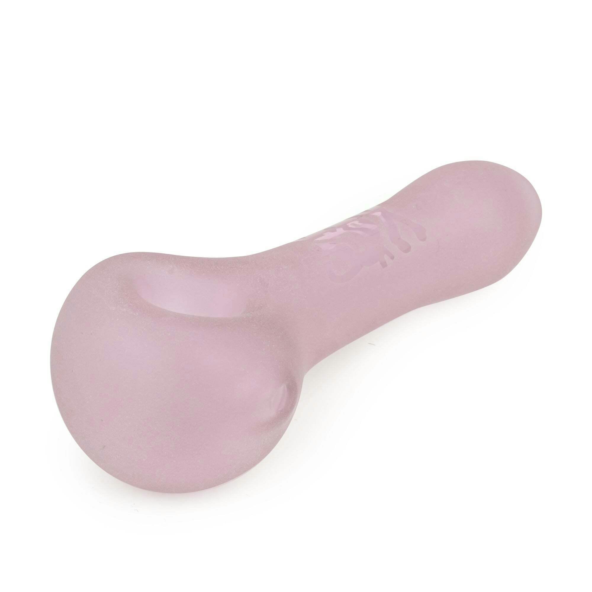 *BD* Red Eye Glass 4" Pink Frosted Pirate Kitty Pipe