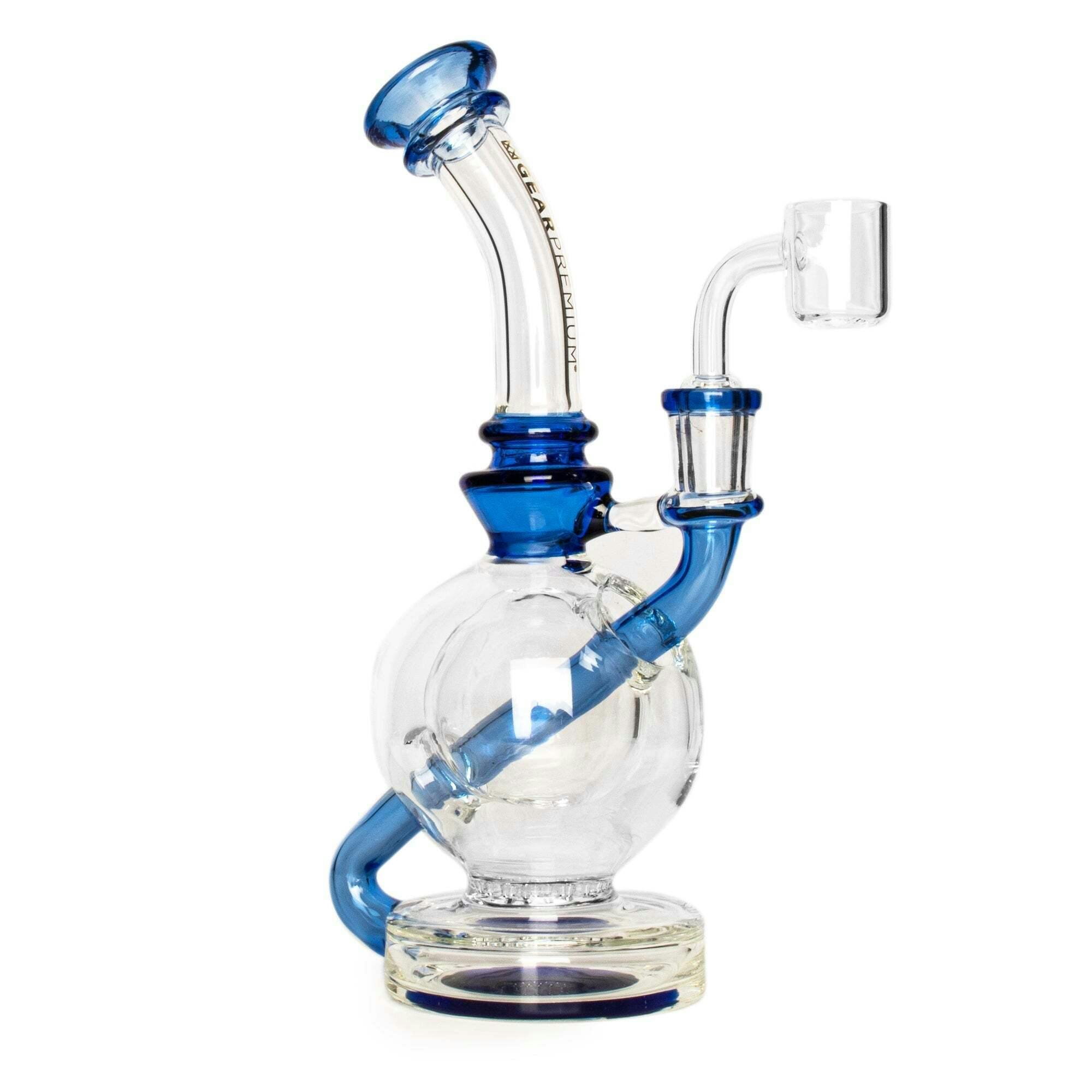 *BDA* GEAR Premium 8" Tall Sapphire Nucleus Concentrate Bubbler W/Honeycomb Perc Rig
