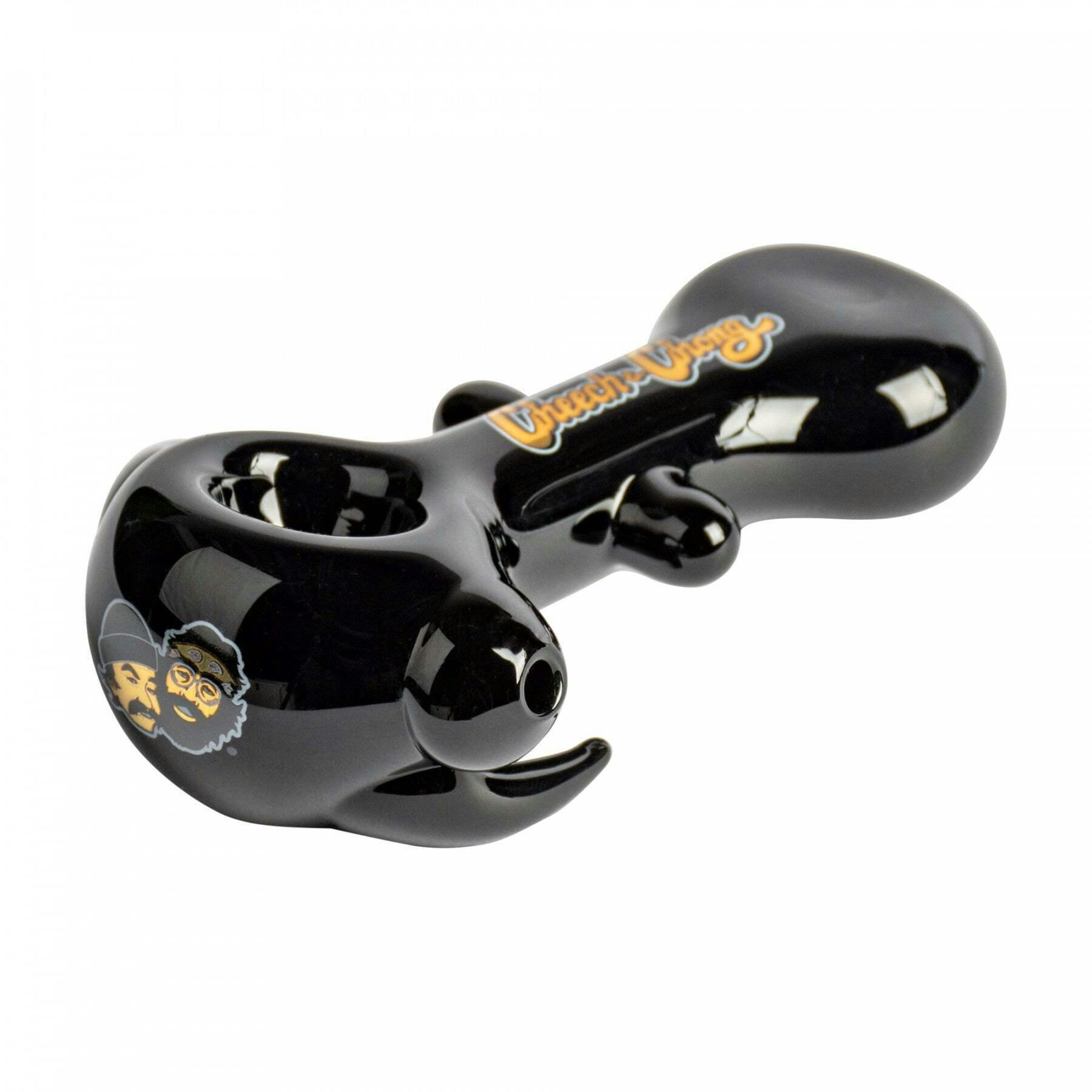 *BD* Cheech & Chong Glass 4.25" Black Far Out Man Pipe