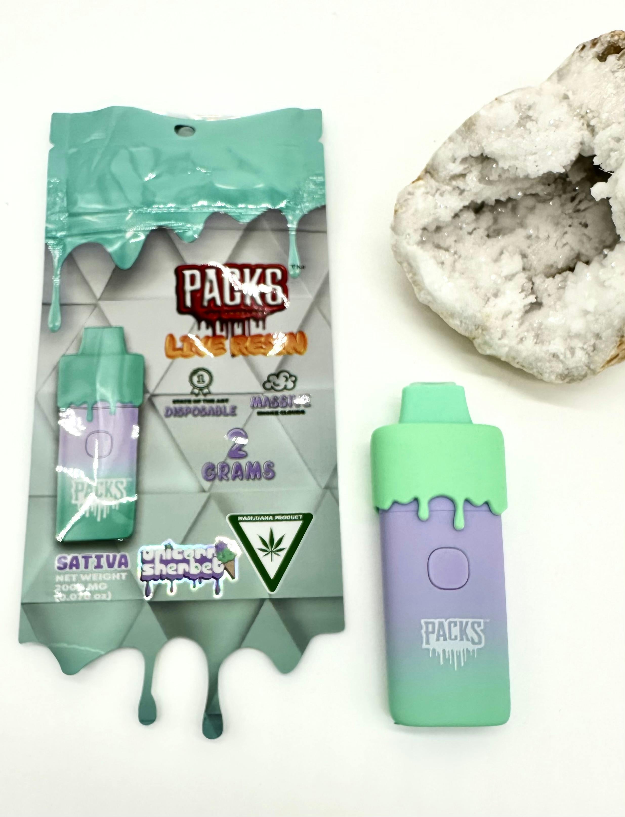 Packwoods - Unicorn Sherbet - 2G Live Resin Disposable
