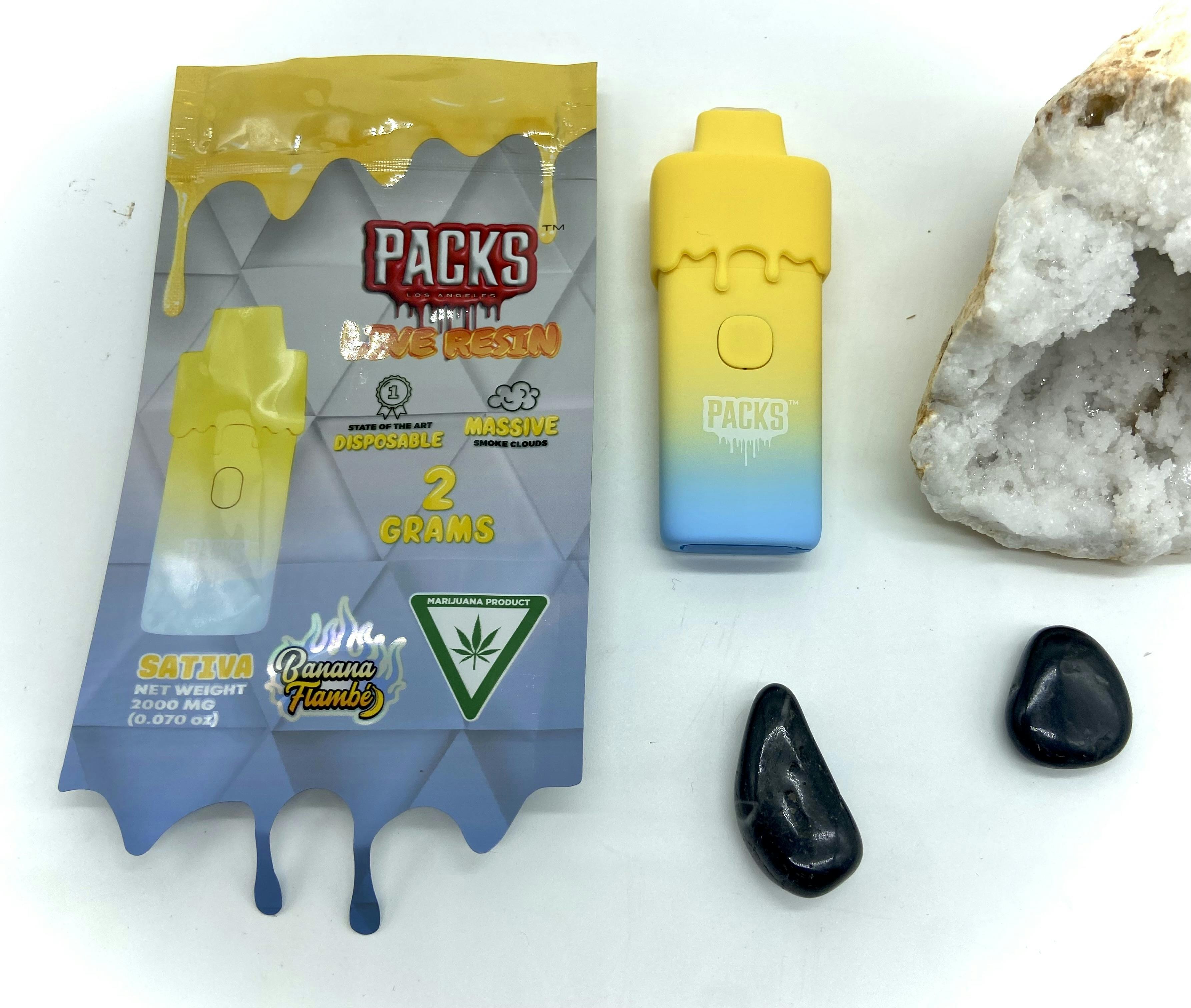 Packwoods - Banana Flambe - 2g Live Resin Disposable