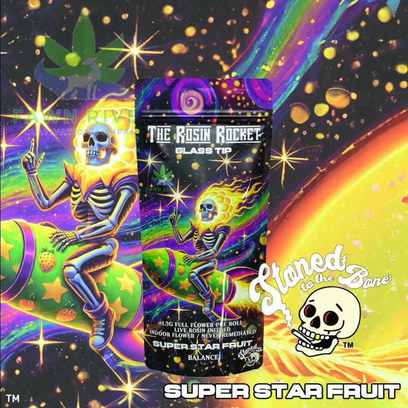 Stoned to the Bone - Super Star Fruit - 1G THCA & Live bubble hash Infused pre-roll
