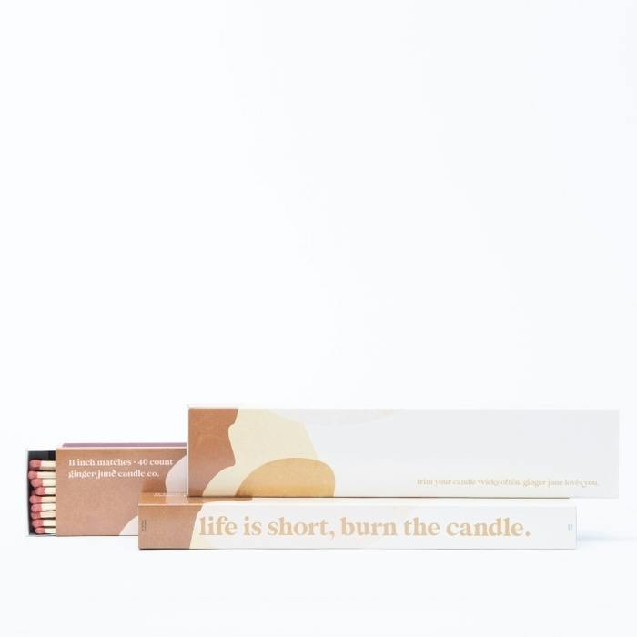 Ginger June | Life's Short, Burn The Candle | XL Fireplace | Matches