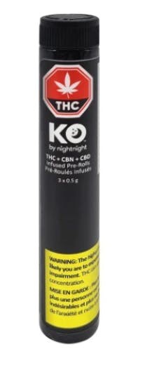 K.O. by NightNight | THC+CBN+CBD INFUSED PRE-ROLLS | 3 x 0.5 g