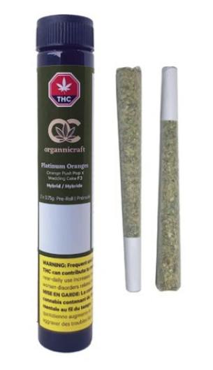 Organnicraft | PLATINUM ORANGES PRE-ROLLS | 2 X 0.75 g