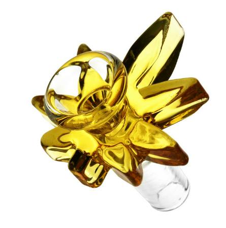 Cannabis Leaf Glass Herb Slide - 14mm | 1 unit