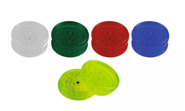 Buddies | Plastic 2.25" Grinders Includes Assortment Of Clear, Blue, Green & Red | 1 unit