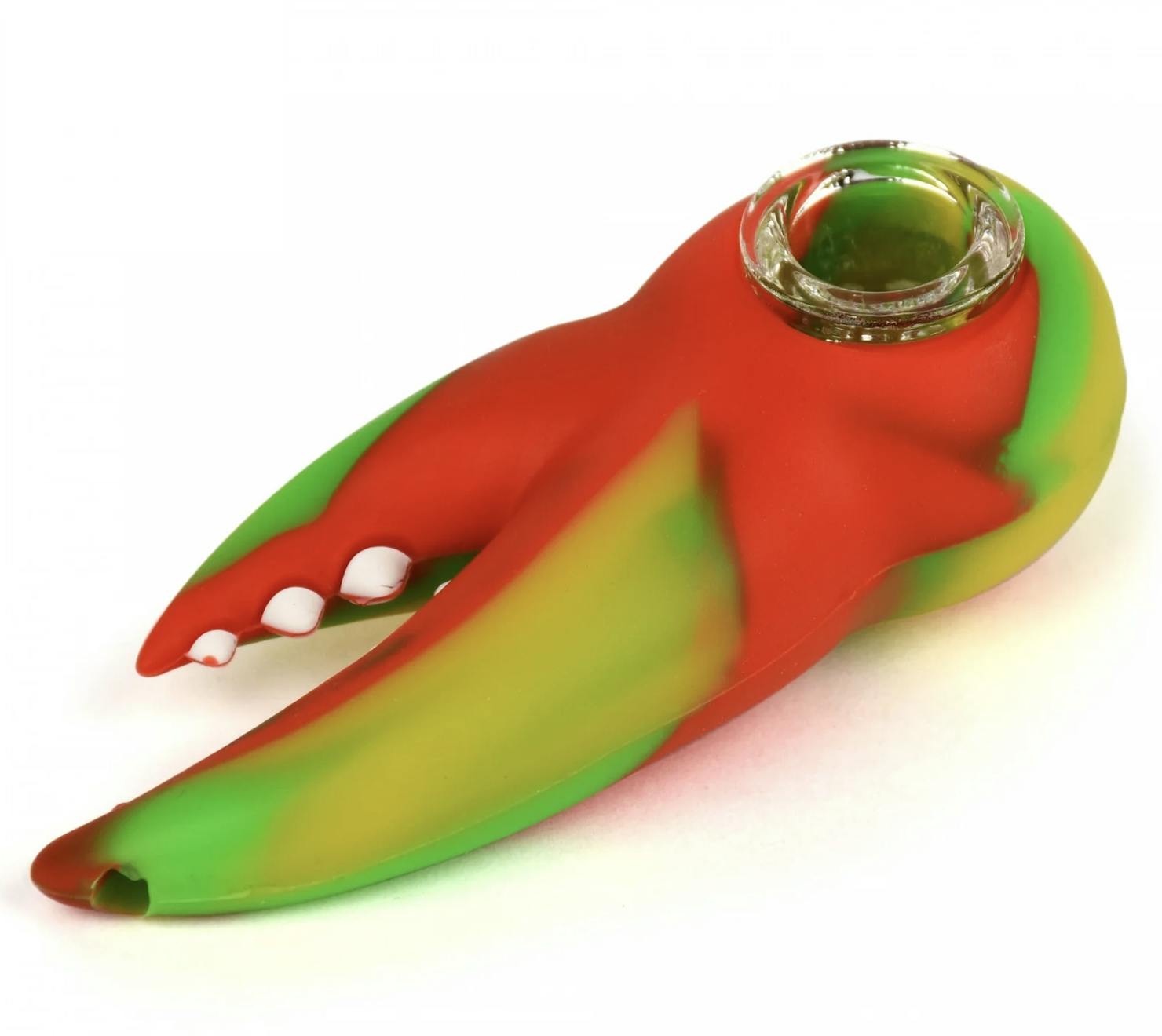 LIT® SILICONE | 3.75" Rasta Lobster Claw Hand Pipe | 1 unit