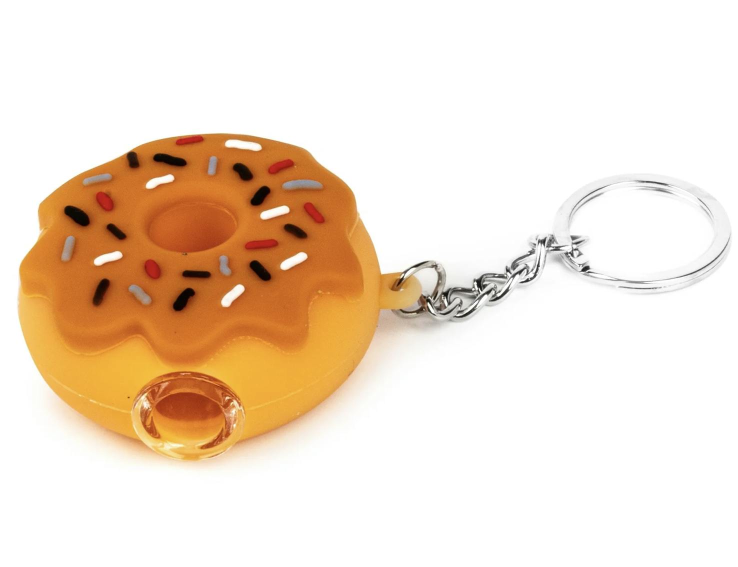 LIT® SILICONE | 2.25" Donut Hand Pipe & Keychain | Orange
