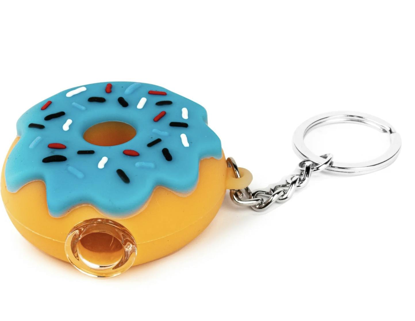 LIT® SILICONE | 2.25" Donut Hand Pipe & Keychain | Blue