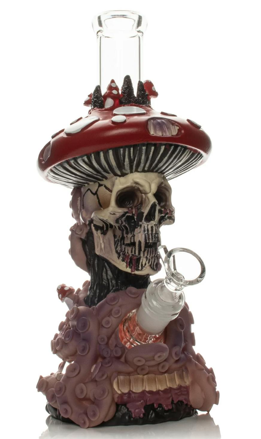 LIT® SILICONE | 10.5" Shroom Skull Water Pipe | bong