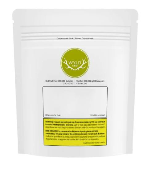 Wyld CBD | REAL FRUIT PEAR CBD:CBG CHEWS | 30 x 4g