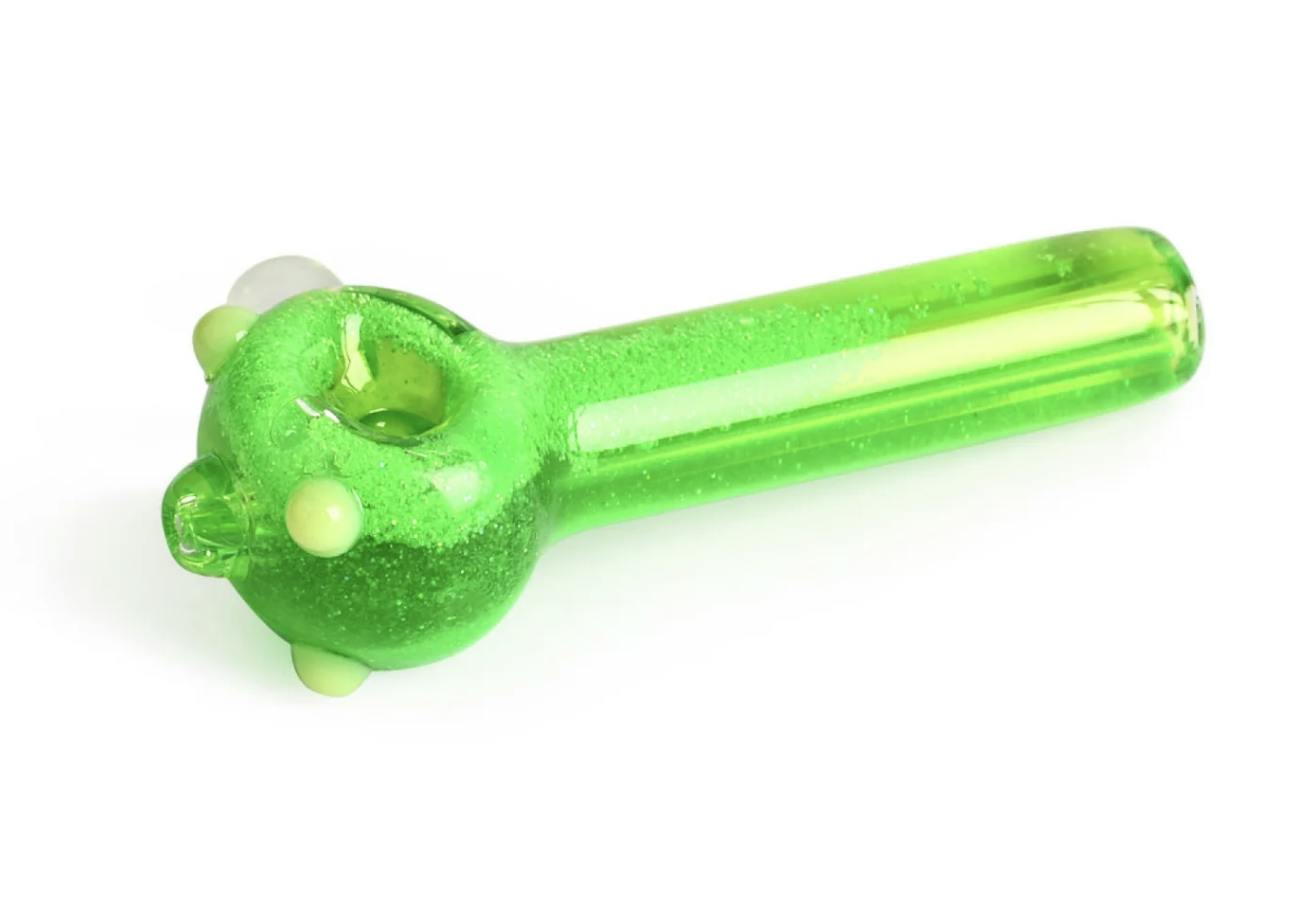 RED EYE GLASS® | 4.5" Sparkle Liquid Hand Pipe | Green