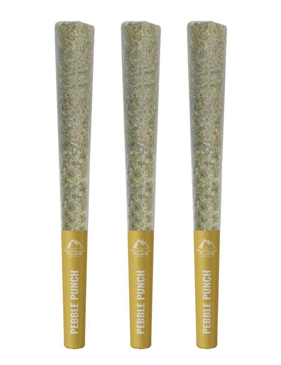 Valhalla Flwr | PEBBLE PUNCH PRE-ROLLS (FRUITY PEBBLES OG X PURPLE PUNCH) | 3 X 0.5 g