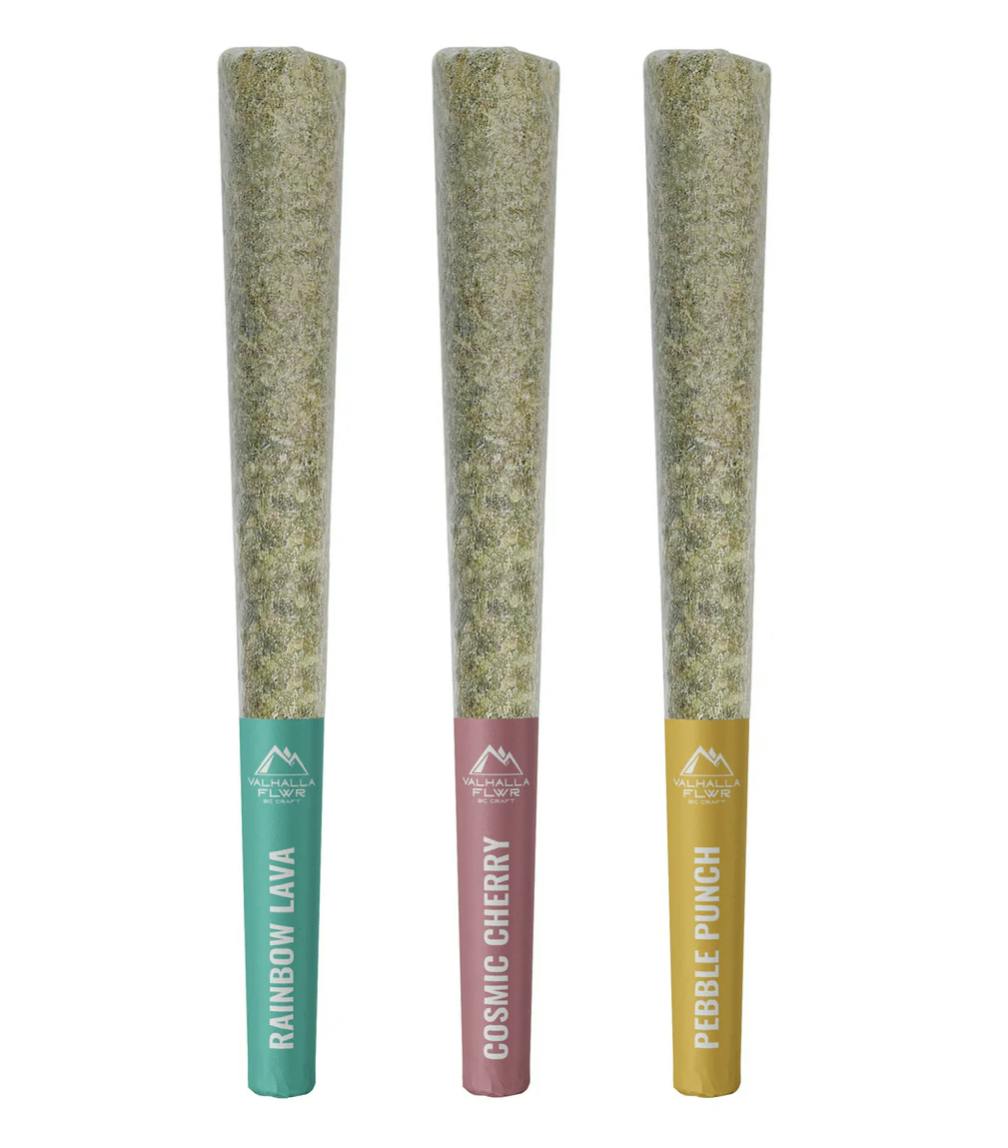 Valhalla Flwr | TRIFECTA PRE-ROLLS LTO (VARIETY PACK) | 3 X 0.5 g