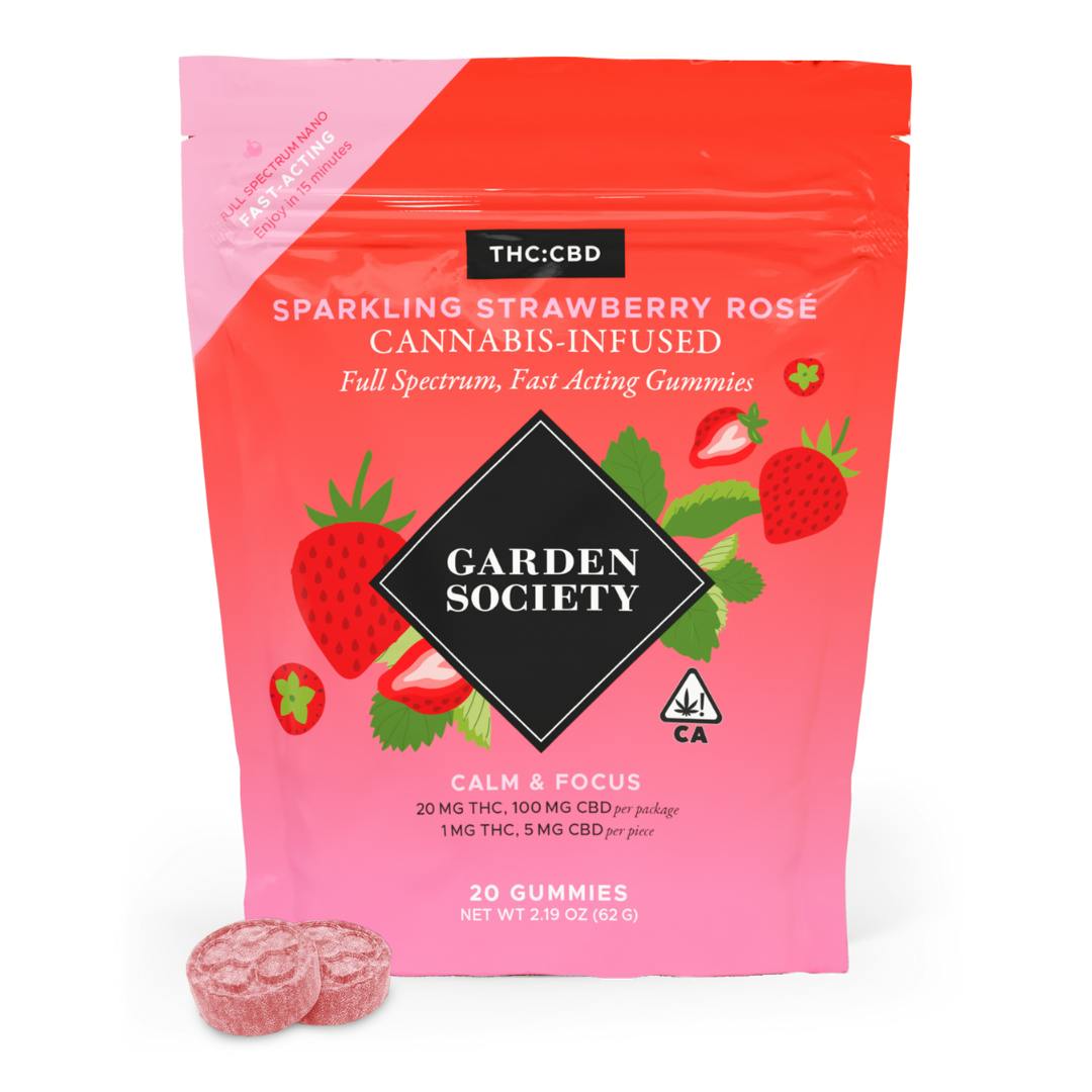 Garden Society Sparkling Strawberry Rosé Gummies (1:5 THC:CBD)