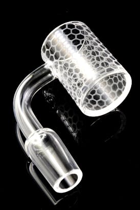 14.5 MM male domeless frosted design flat top quartz bangernail