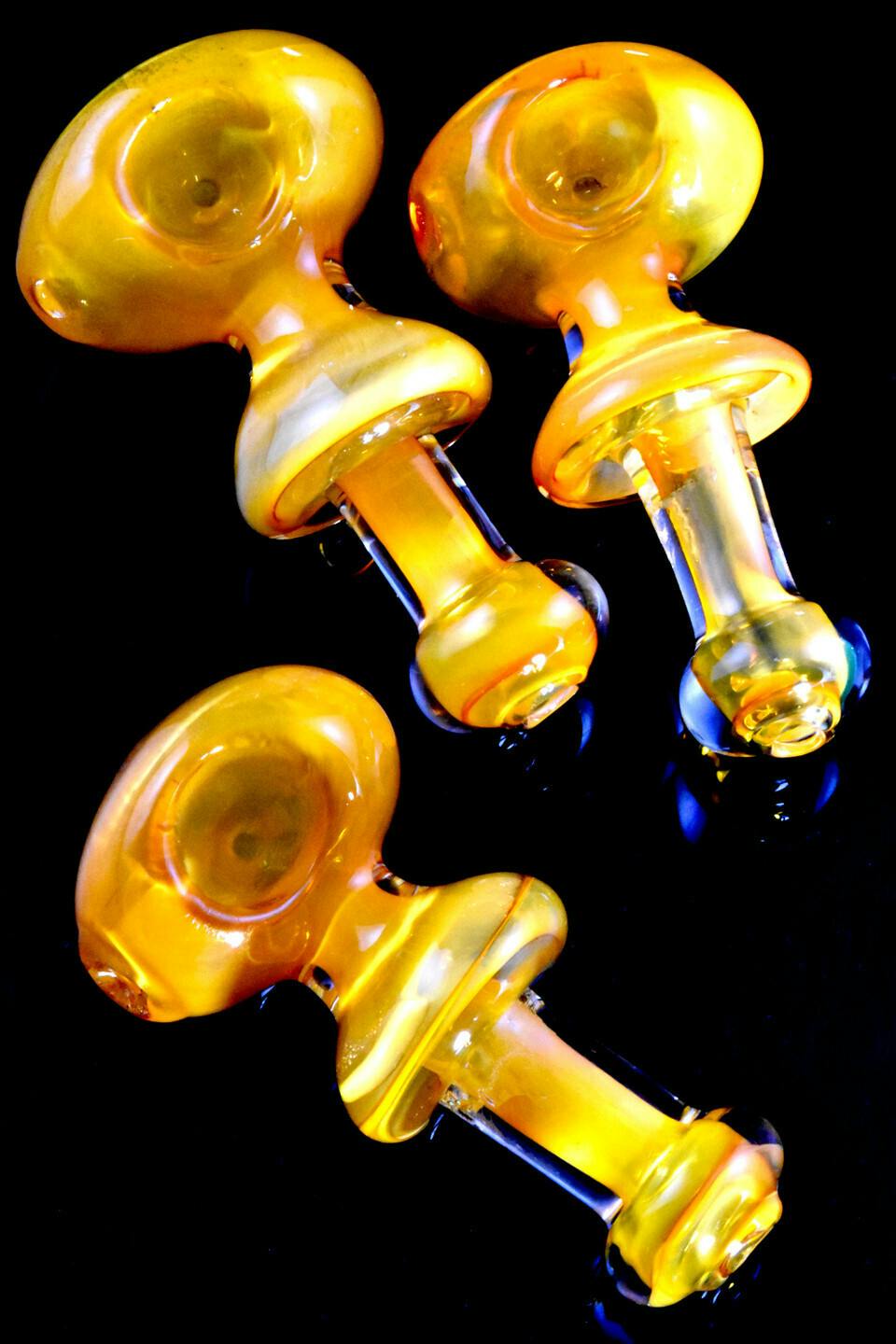 Gold Fumed Ring Glass Pipe