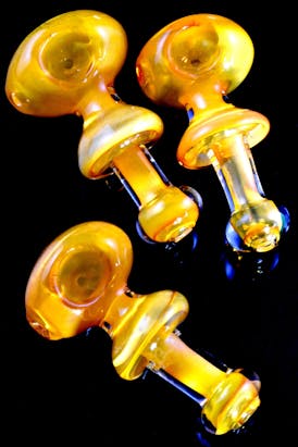 Gold Fumed Ring Glass Pipe